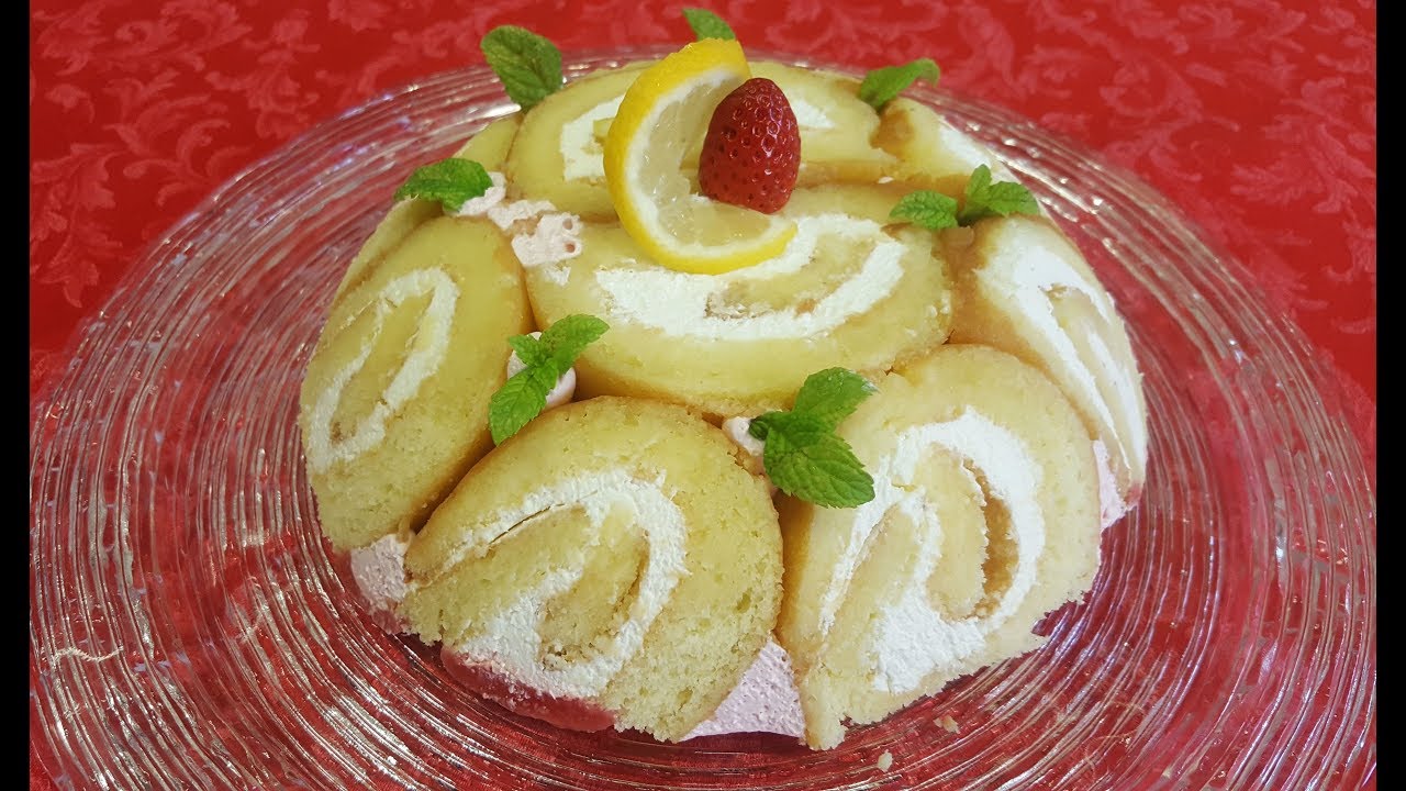 ZUCCOTTO ALLA MOUSSE DI FRAGOLE E ROTOLO AL LIMONE⭐RITA CHEF | Un dessert fresco e leggero.
