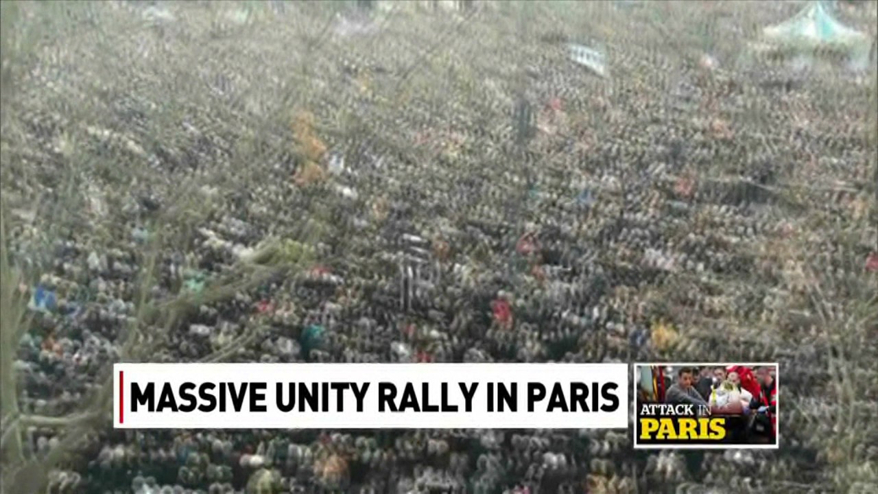 Millions rally in Paris after attack on Charlie Hebdo magazine. Jeff Semple reports.