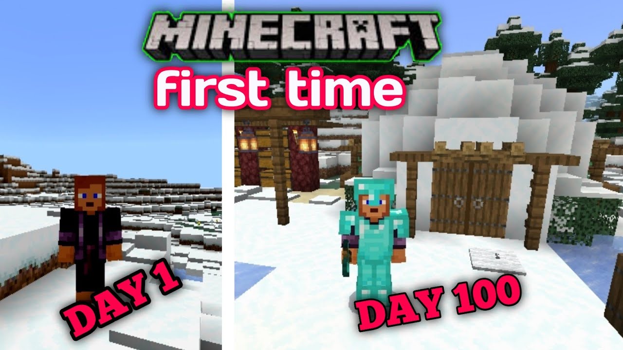 i survived 100 days on random world in Minecraft 🥰