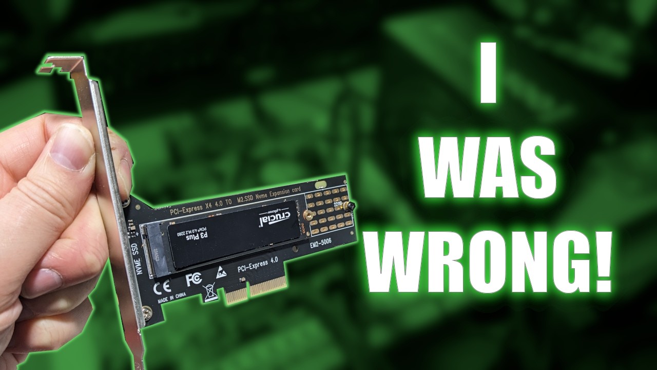 My mistake! Lets re-test the PCIe NVMe adapters, on a REAL PCIe 3.0 slot this time!