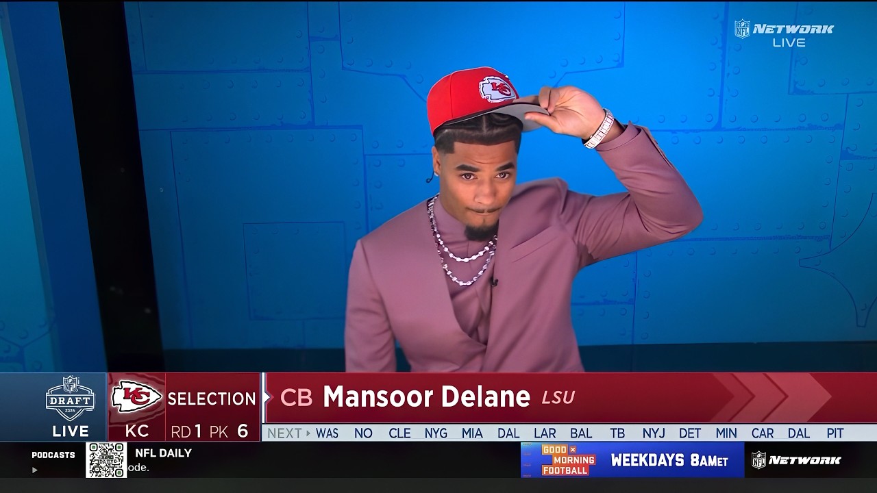 The Chiefs draft CB Mansoor Delane and DT Peter Woods in Round 1 of the 2026 NFL Draft (4K)