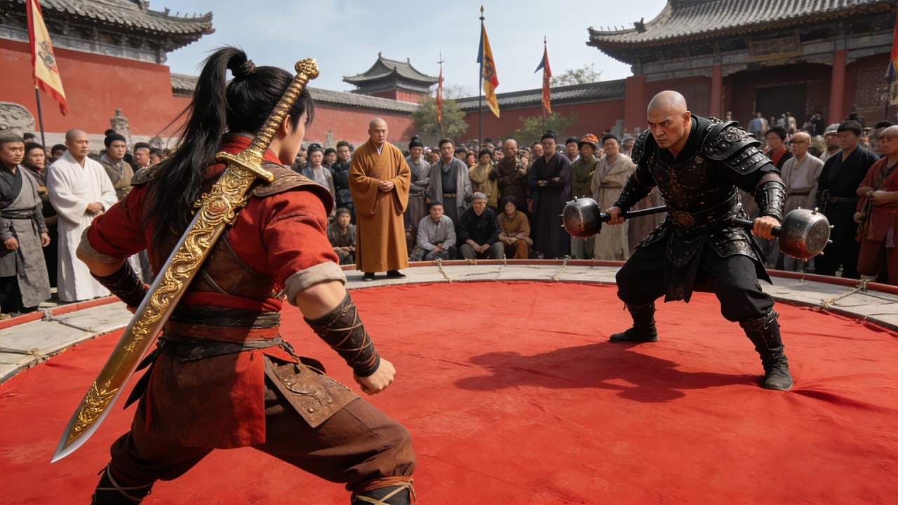 蒙古高手称霸擂台，哪料最后被功夫小子暴揍！#drama #kungfu #中国电视剧