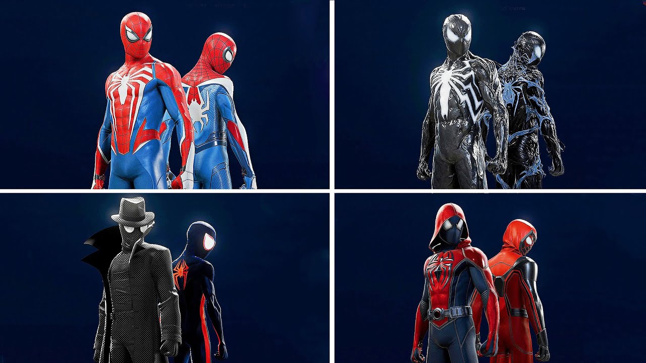Spider-Man 2 - 18 Best Combo Suits for Peter and Miles (Showcase)