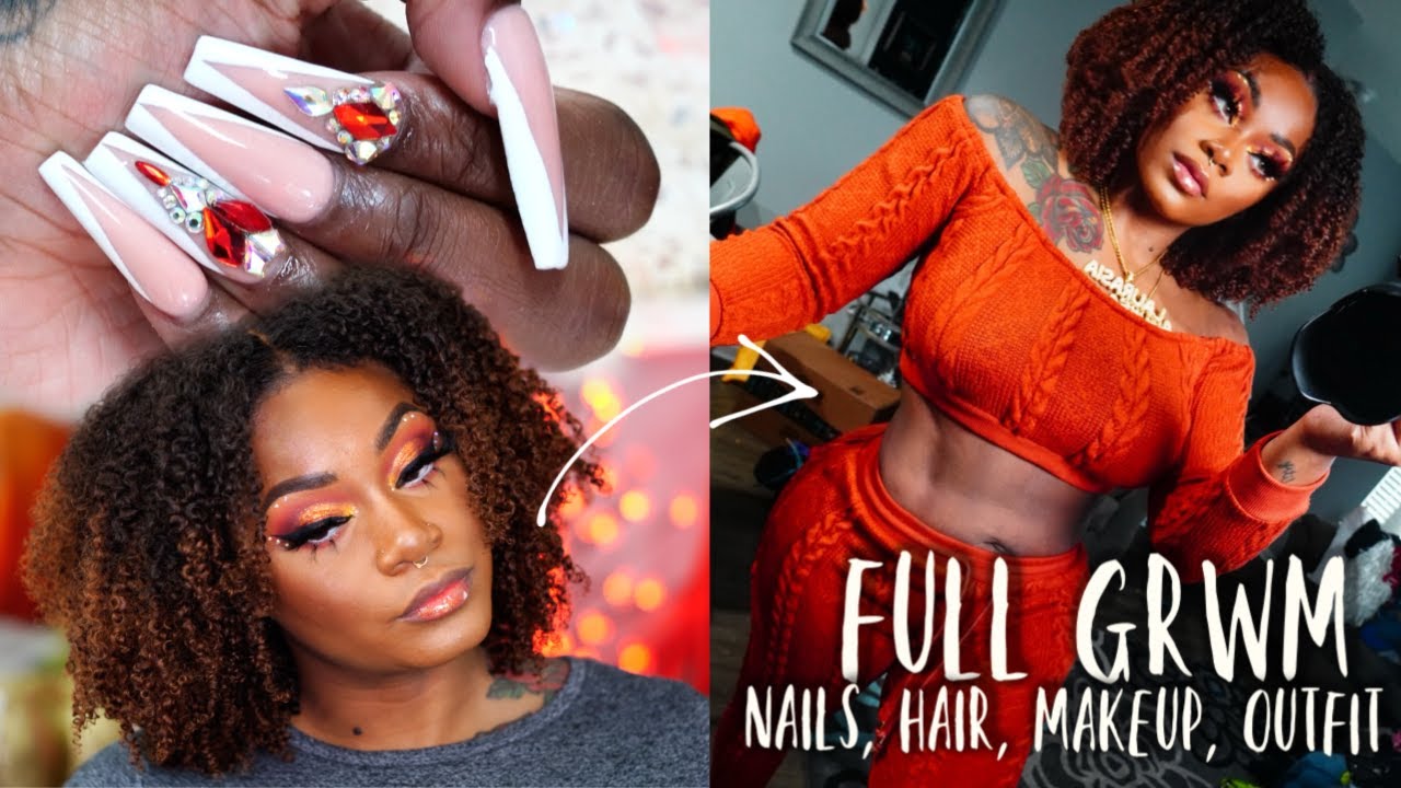 My 1st Full GRWM: Quarantine Edition | 4n1 Nails, Makeup, Hair, Outfit | HerGivenhair
