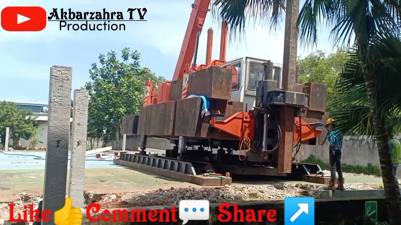 Cara Pemasangan Tiang Pancang Beton Mengunakan Hidrolik Hammer#Tiangpancang #HidrolikHammer#