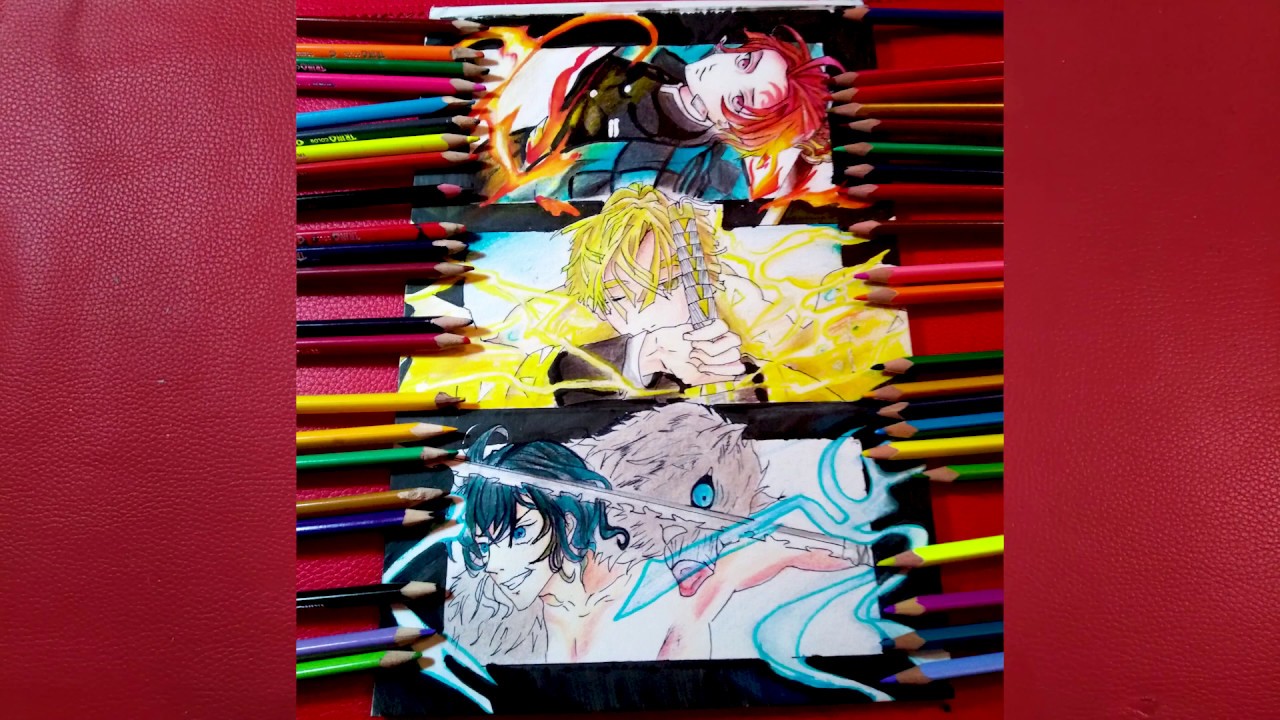 drawing kimetsu no yaiba characters /Tanjiro /Zenitsu/Inosuke