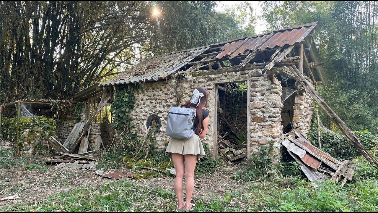 REWIND TIMELAPSE -- 365 days of home renovation, Young girl turns abandoned houses into new homes