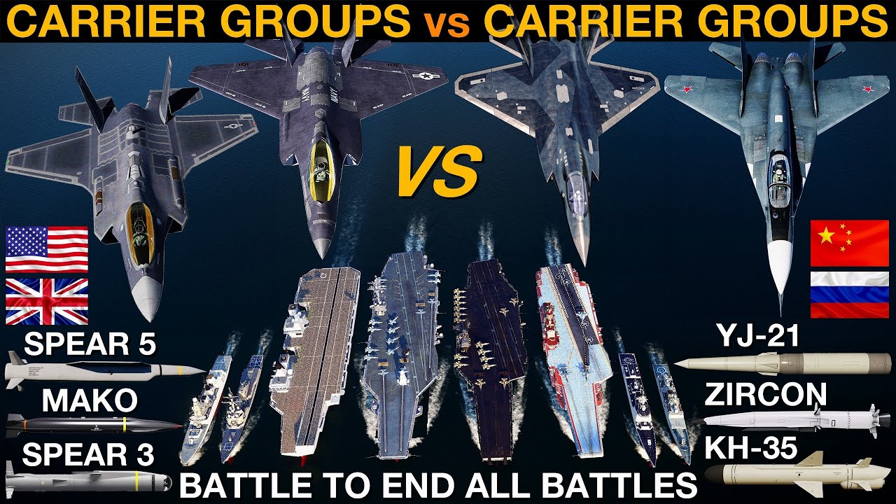 2027 US & UK Carrier Groups vs 2027 Russian & Chinese Carrier Groups (Naval Battle 137) | DCS