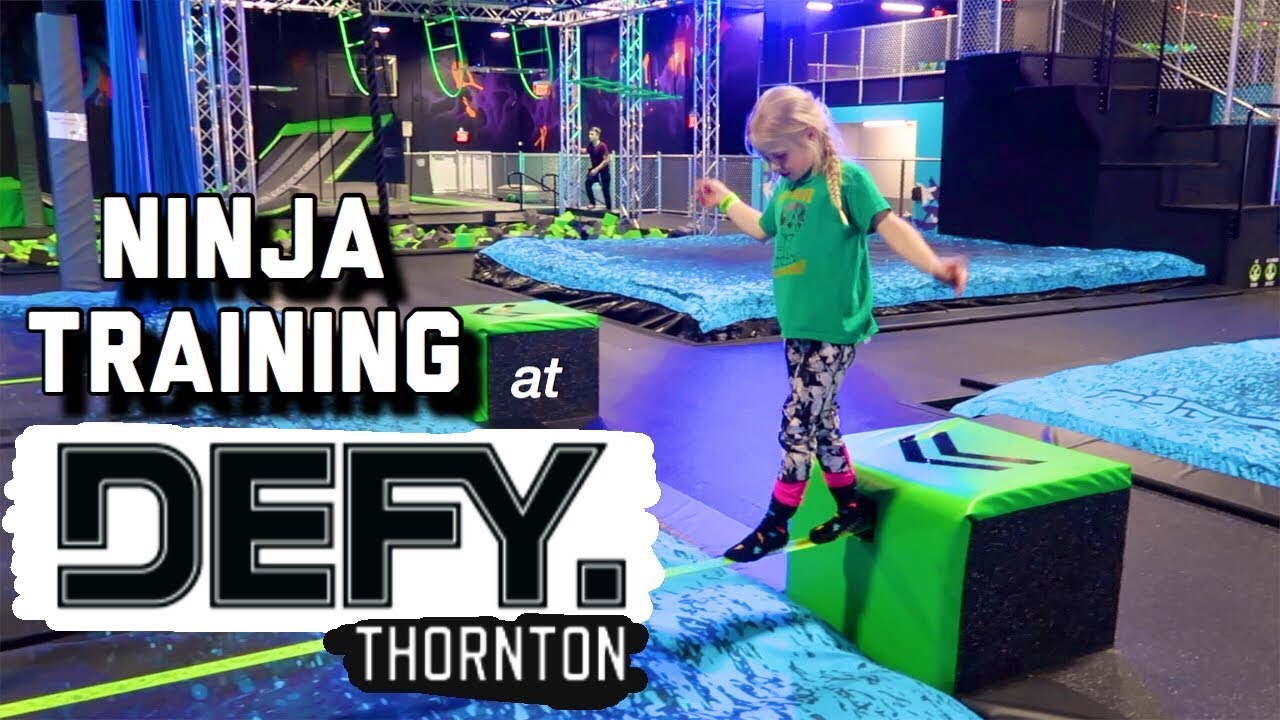 when she's Ninja Training at Defy Thornton Trampoline Park