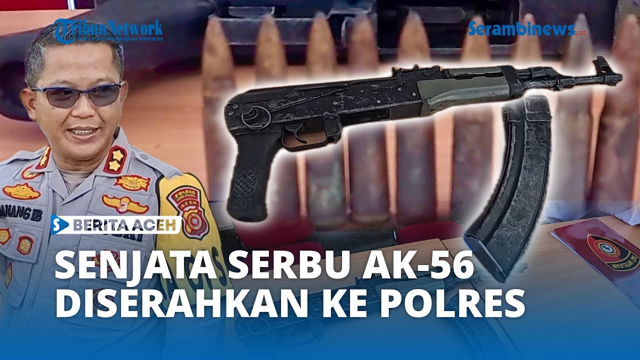 Senjata Serbu AK-56 dan Pistol Diserahkan ke Polres Aceh Utara