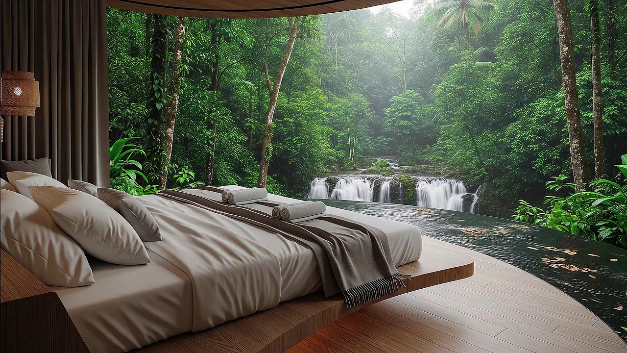 Gentle River Ambience for Night Calm | Deep Sleep Music and Soft Piano for Deep Rest