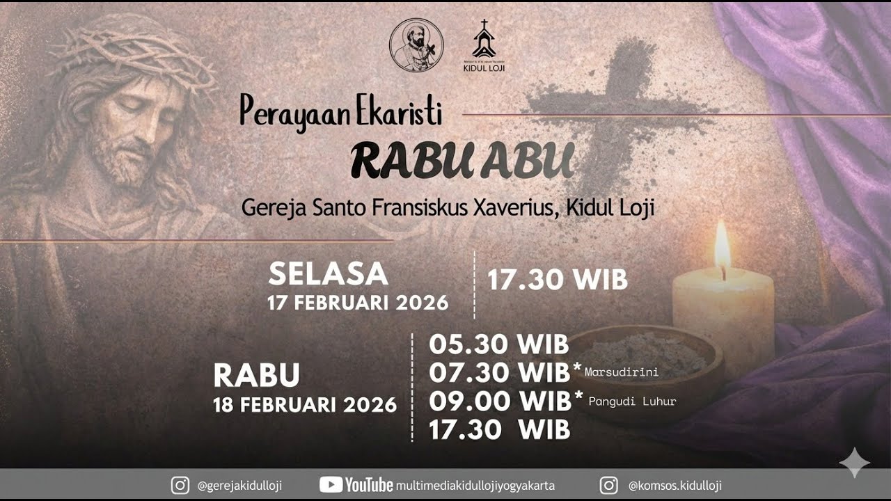 Rabu Abu | 17 februari 2026 | Gereja St. Fransiskus Xaverius Kidul Loji