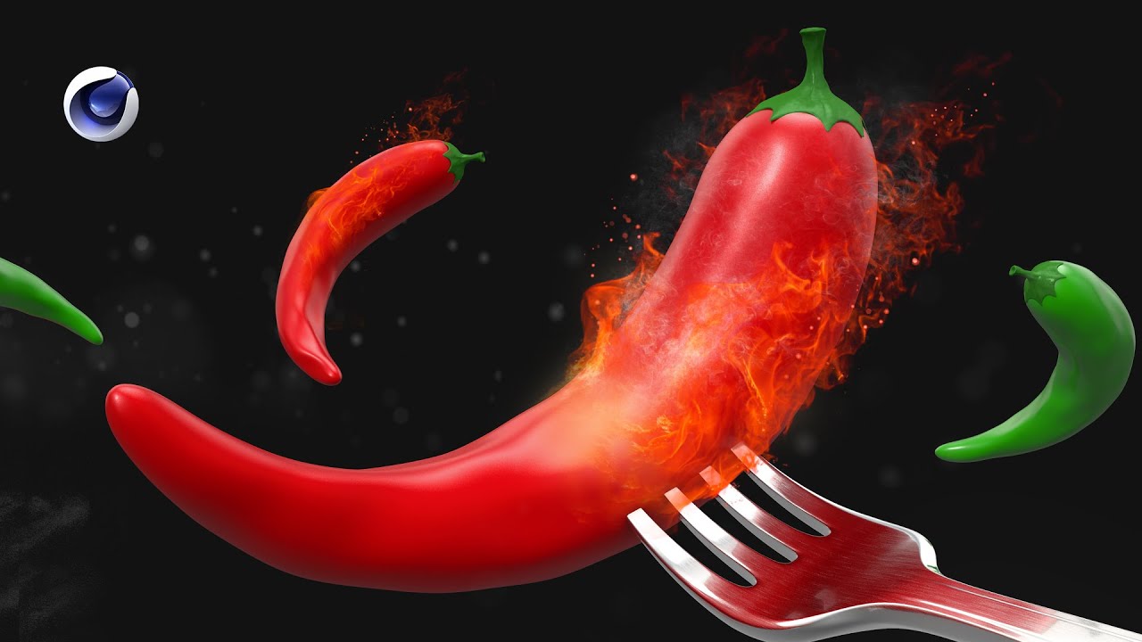 How to create hot pepper in Cinema 4d modeling and effects by photoshop