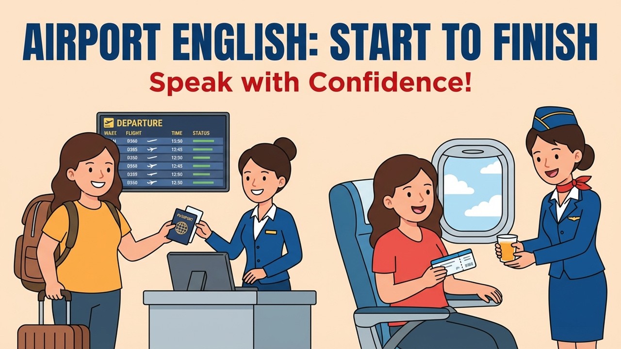 How to Speak English at the Airport from Start to Finish | English Conversation Practice