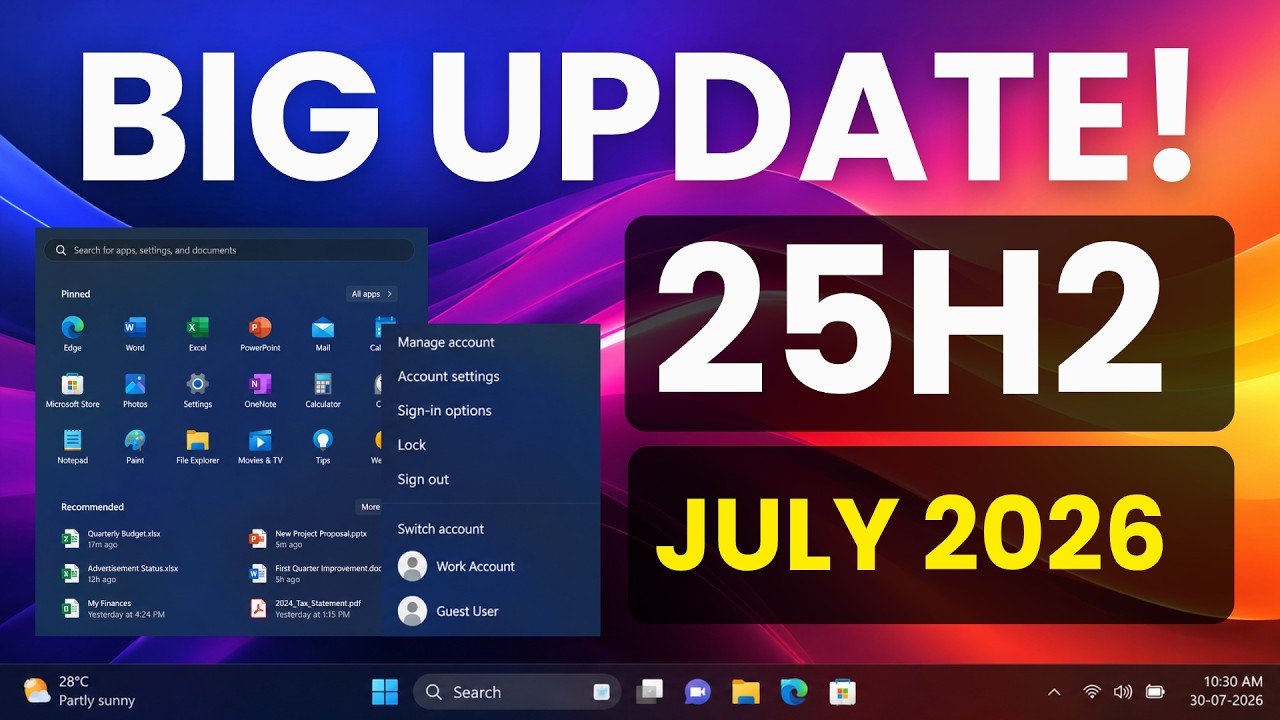 Biggest Windows 11 25H2 July 2026 Update! New File Explorer, Start Menu & More (KB5101684)
