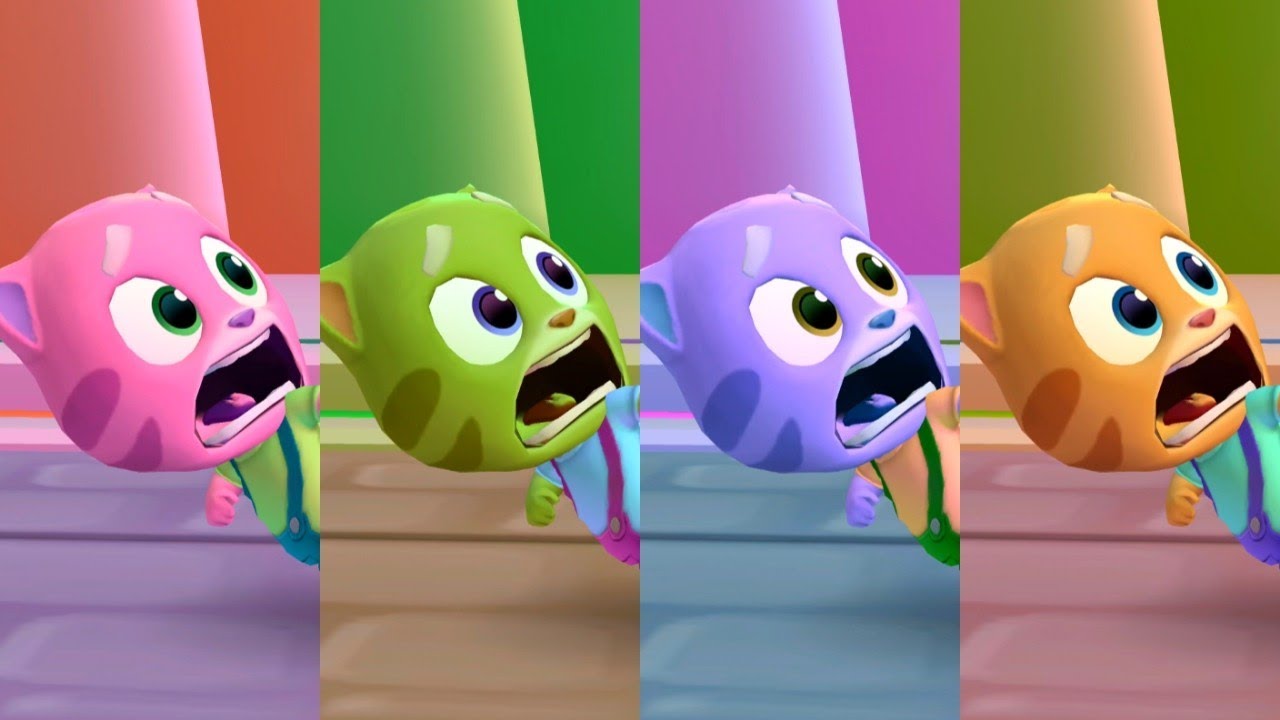 Talking Tom Time Rush - Talking Ginger - 4x Colors Reactions Android Worlds Gameplay 