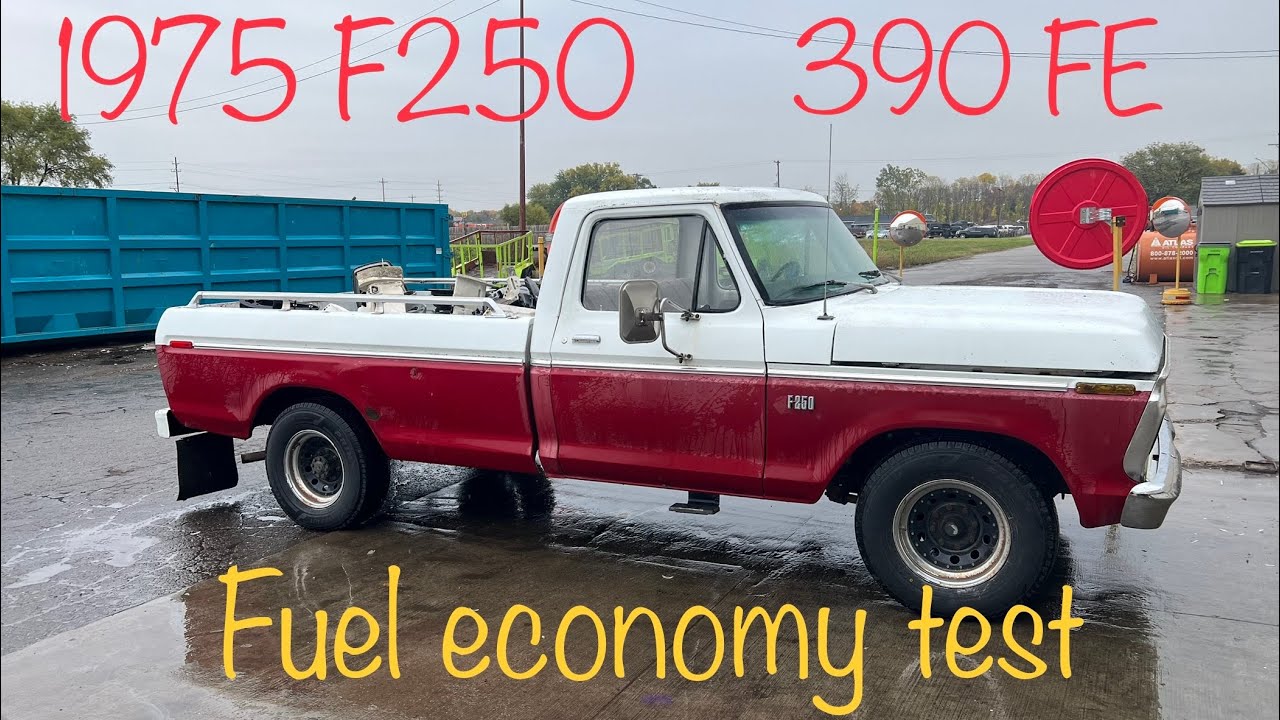 Тест расхода топлива Ford F-250 1975 года выпуска - двигатель 390 FE V8 - классический грузовик д...