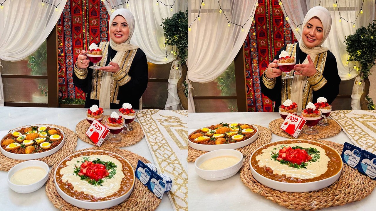 العزومة مع الشيف فاطمة أبو حاتي | طاسة فول بالزبادي - تغميسة البيض المدحرج - بارفيه الكنافة بالجيلي