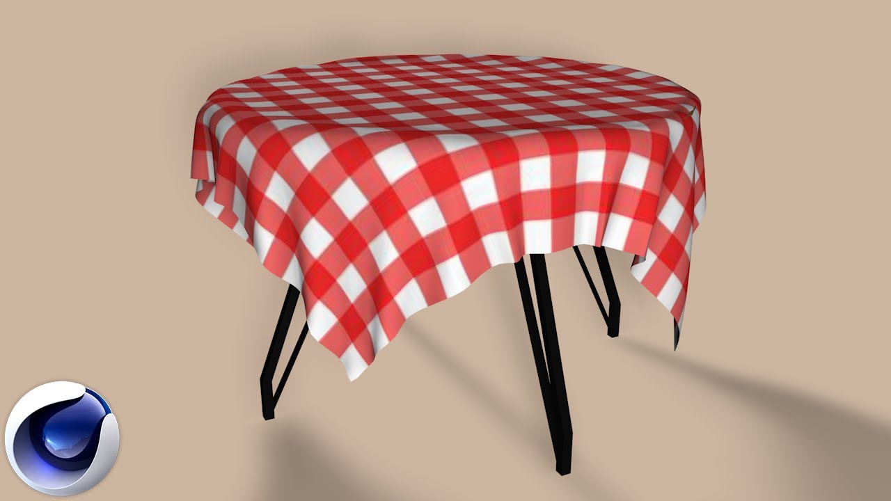 Cinema 4D R21 Animation  -  Animate a Tablecloth Falling Onto a Table