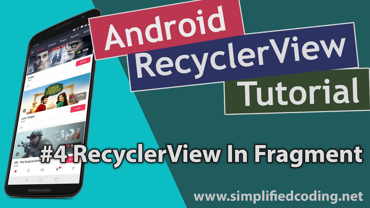 #4 Android RecyclerView Tutorial - RecyclerView in Fragment