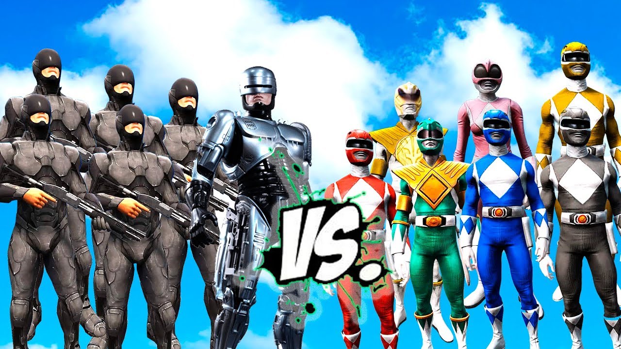 ROBOCOP ARMY & ROBOCOP 1987 vs POWER RANGERS (ROBOCOPS vs MIGHTY MORPHIN POWER RANGER) - EPIC BATTLE