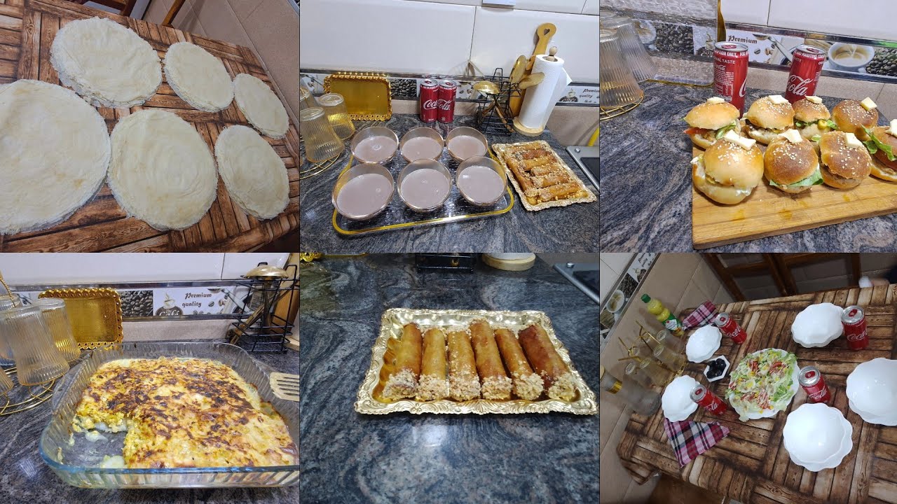 برغر وبريوش عجينة وحدة 🥰 طاولة بسيطة اقتصادية ♥ديول النحاس #سيقار#فلون لسهرة