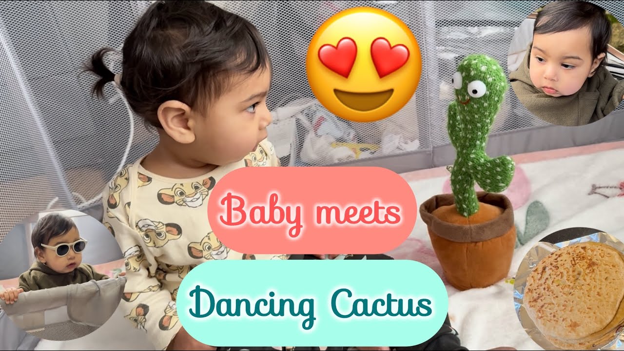 Baby meets Dancing Cactus | दिव्यम डांसिंग कैक्टस से मिला | Day 72 (A Day in my life in UK 🇬🇧)