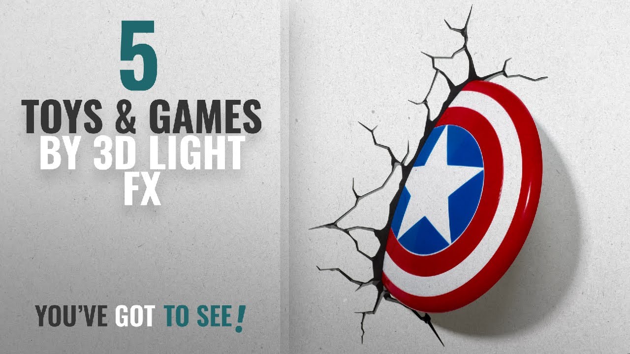 Top 10 3D Light Fx Toys & Games [2018]: 3DLightFX Marvel Avengers Captain America 3D Deco Light