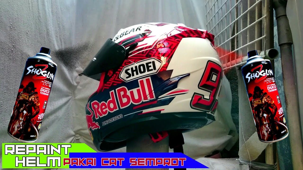 Repaint helm pakai cat semprot SHOGUN Z ; jozzz hasil nya