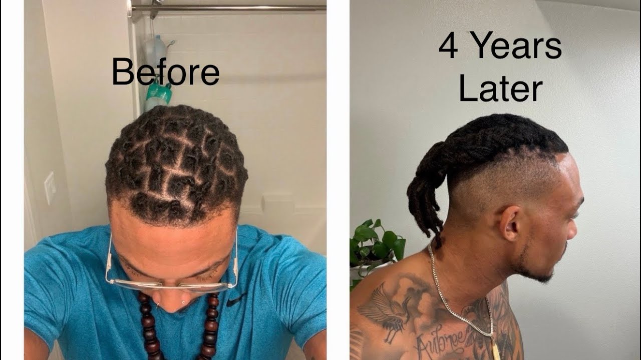 This is my loc growth time-lapse, documenting my journey: four months of growth to four years later.