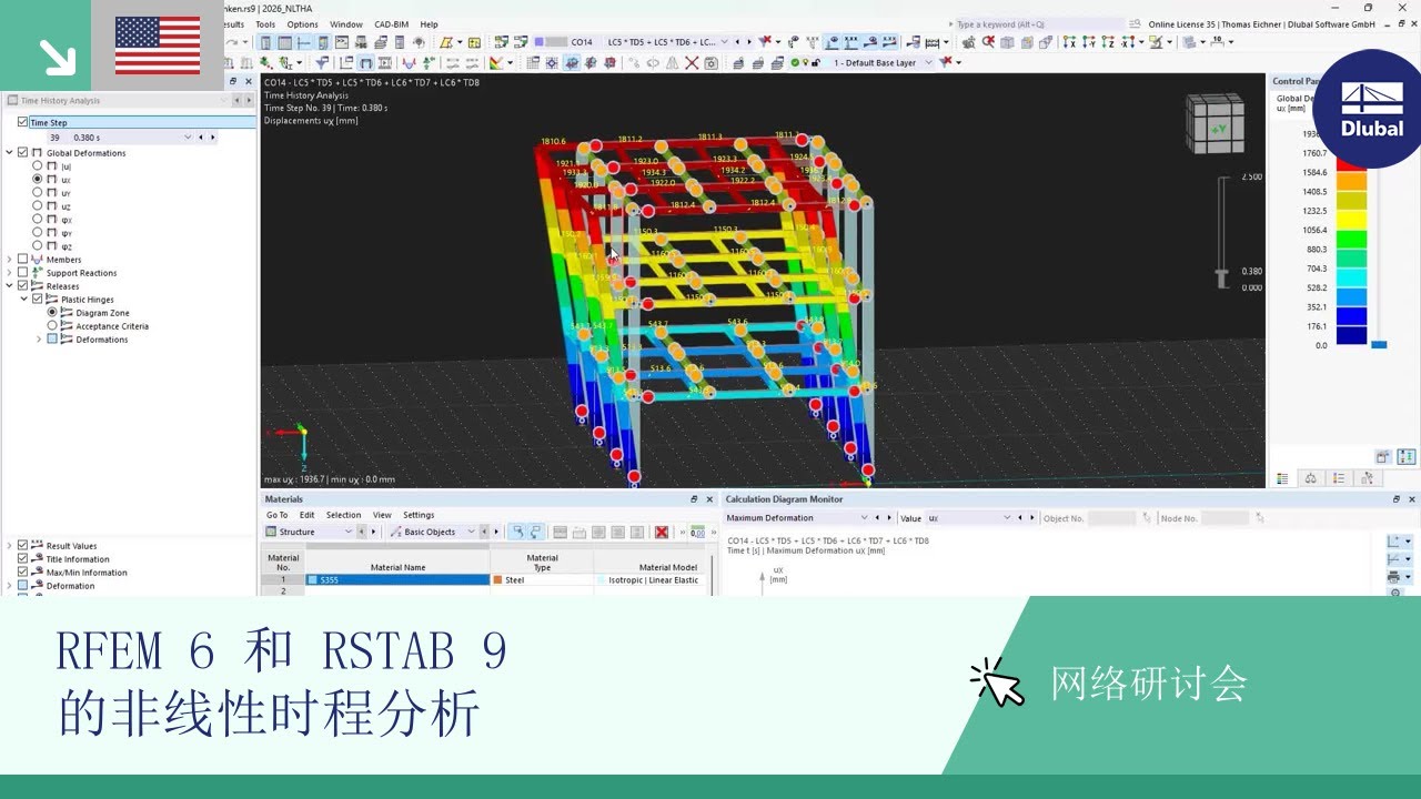 [EN] 网络课堂 | RFEM 6和RSTAB 9中的非线性时程分析