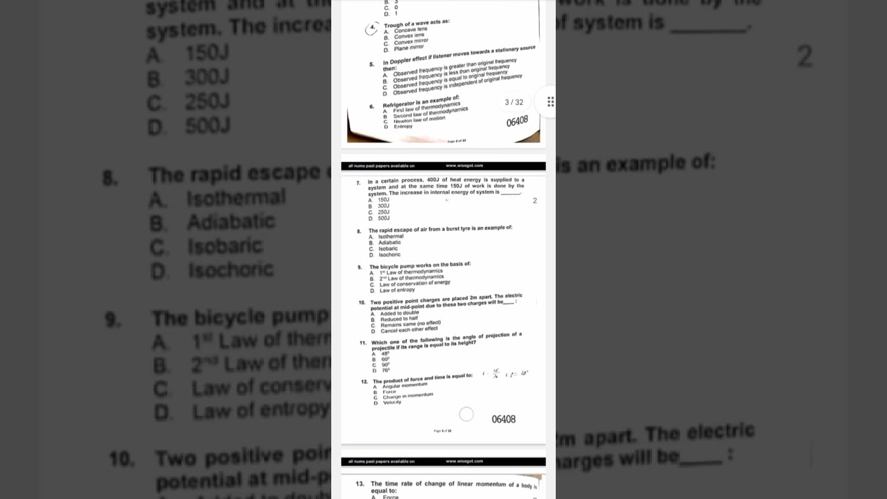 NUMS entry test 2020