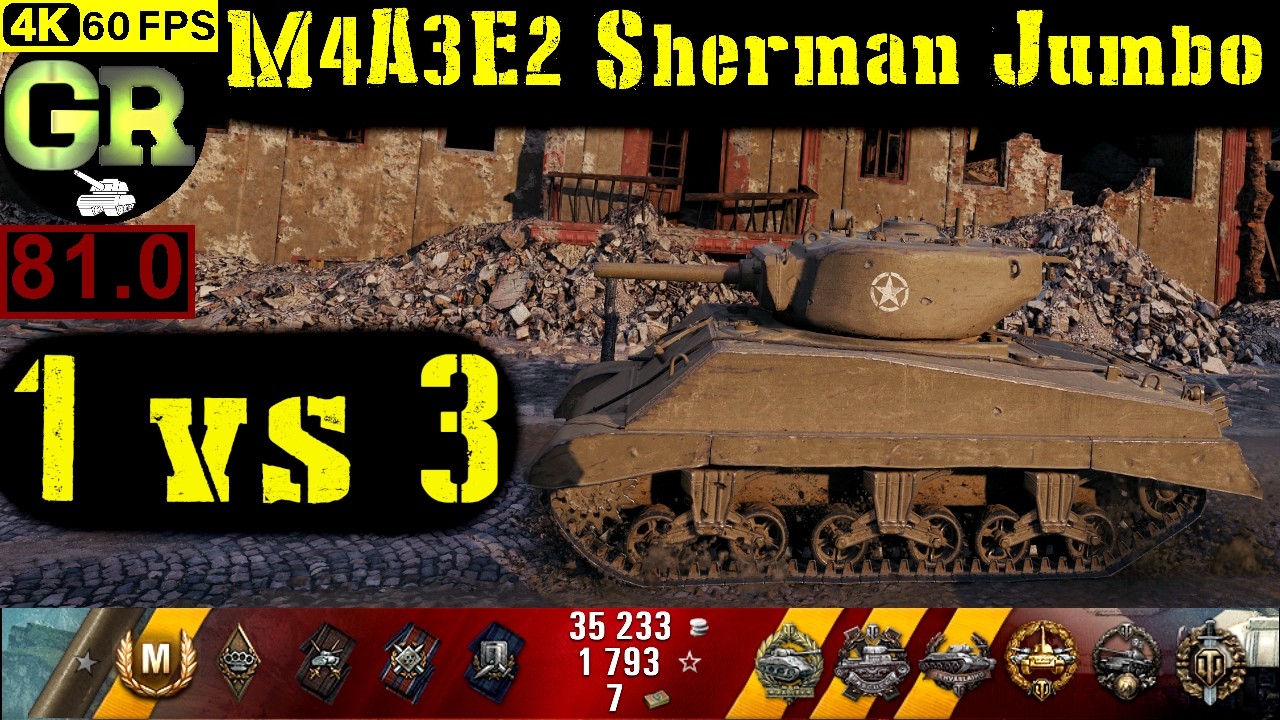 World of Tanks M4A3E2 Sherman Jumbo WoT Replay - 8 Kills 3.3K DMG(Patch 1.4.0)