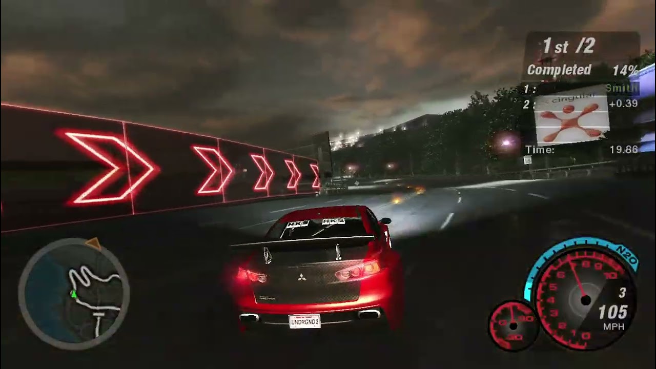 NFS UG2 - Evo X run