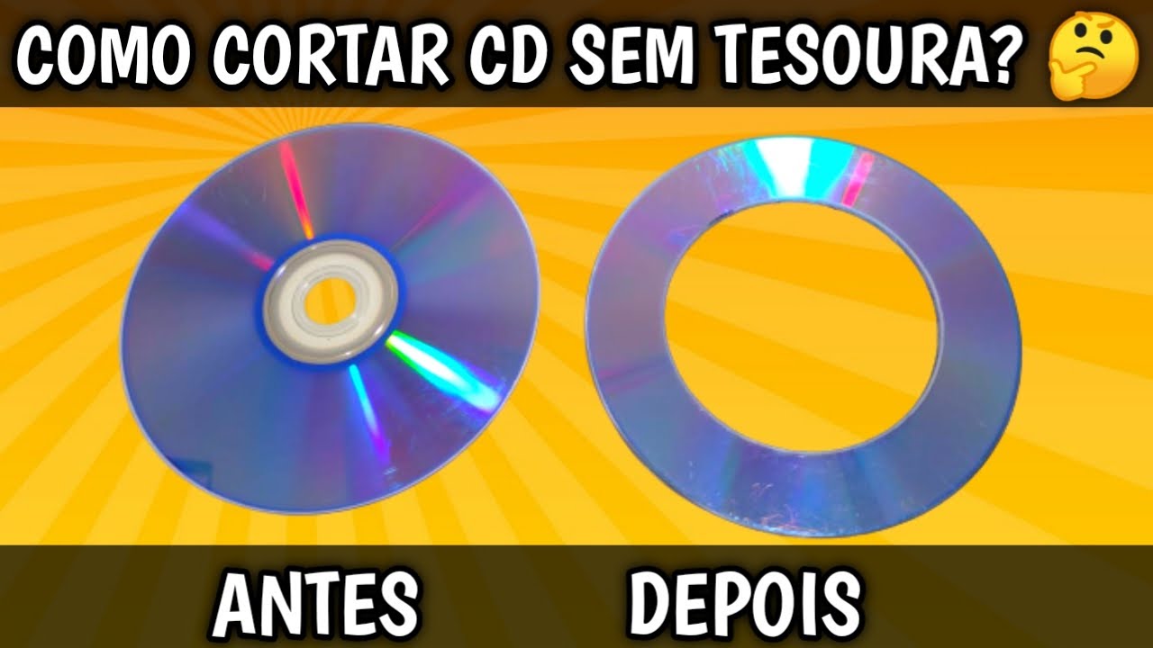 Artesanato com CDs  -  Como Cortar CDs Sem Tesoura  -  Super Idéia