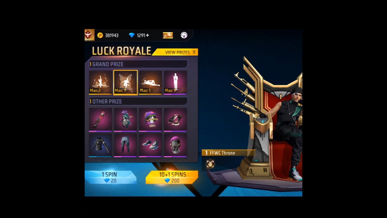 Free Fire New Emote Royal | FF Wc Throne Emote Return