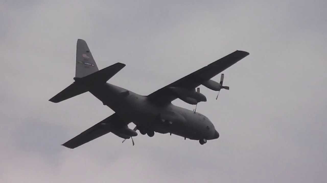 U.S. Air Force C-130H Hercules Fly-By In HD Smyrna,Ga. 4-17-2013