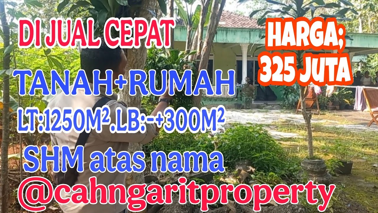 DI JUAL TANAH RUMAH SIAP HUNI MURAH LUAS;1250M² LB; -+300M² SHM HRGA;325 JUTA@cahngaritproperty