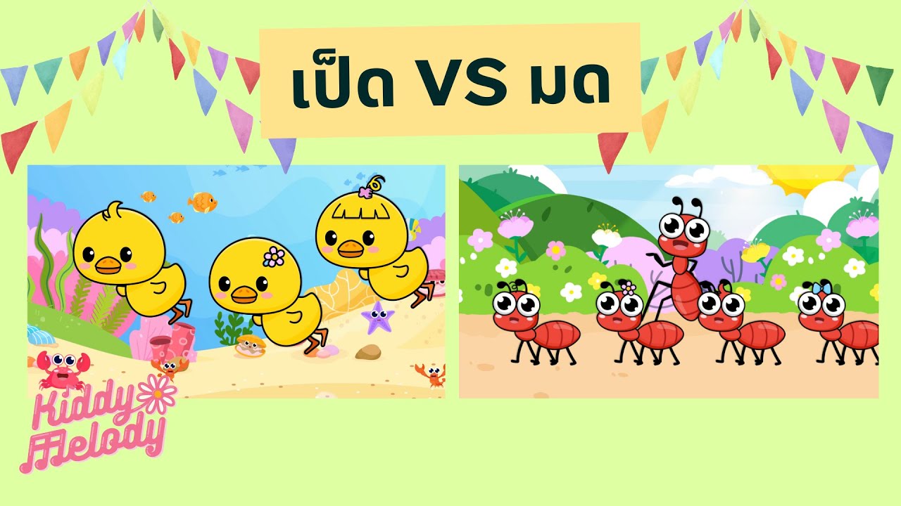 เป็ดอาบน้ำในคลอง VS มดตัวน้อยตัวนิด | #เพลงเด็กเจ้าตัวเล็ก - Kiddy Melody
