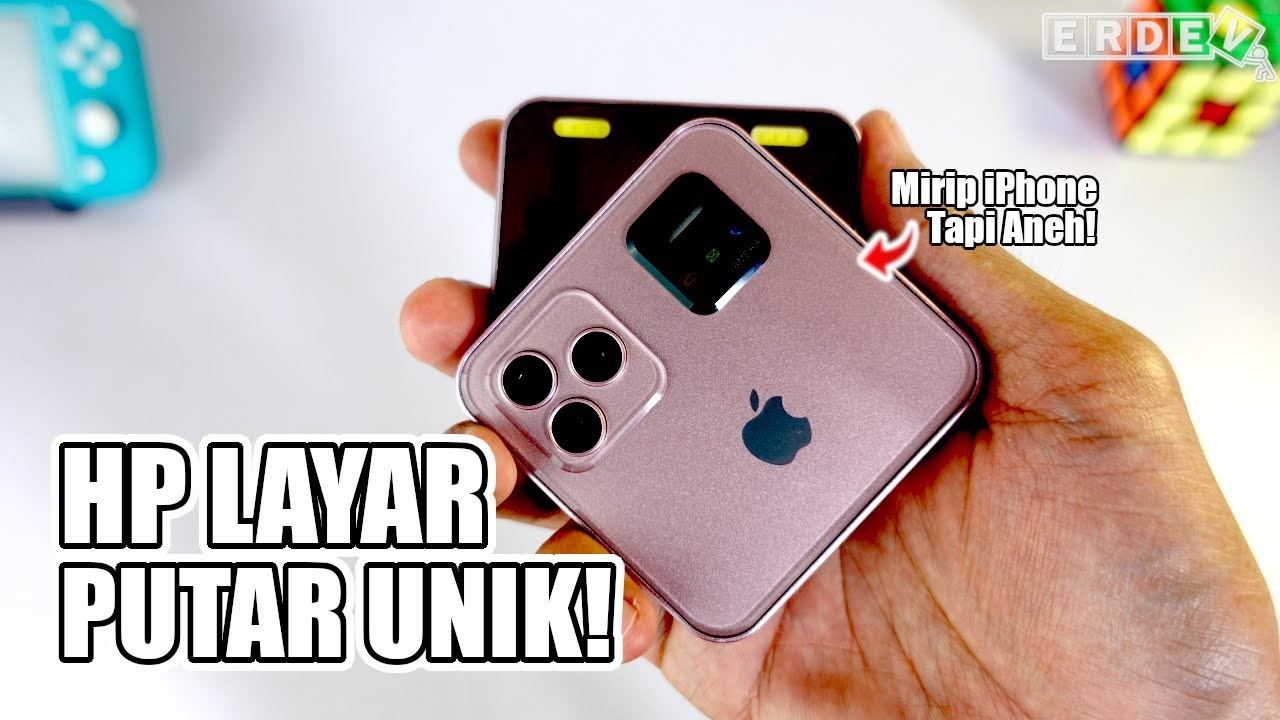 BELI HP UNIK MIRIP IPHONE TAPI LAYAR PUTAR, DESIGN KOTAK BIKIN GEMAS! - i19 Pro Rotary Mobile Phone