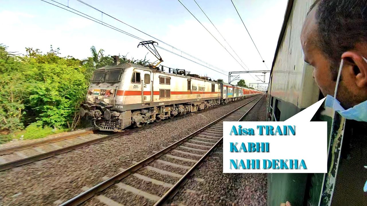 Train Race- PUSH PULL CSMT RAJDHANI furiously overtakes Palwal EMU-INDIAN RAILWAYS