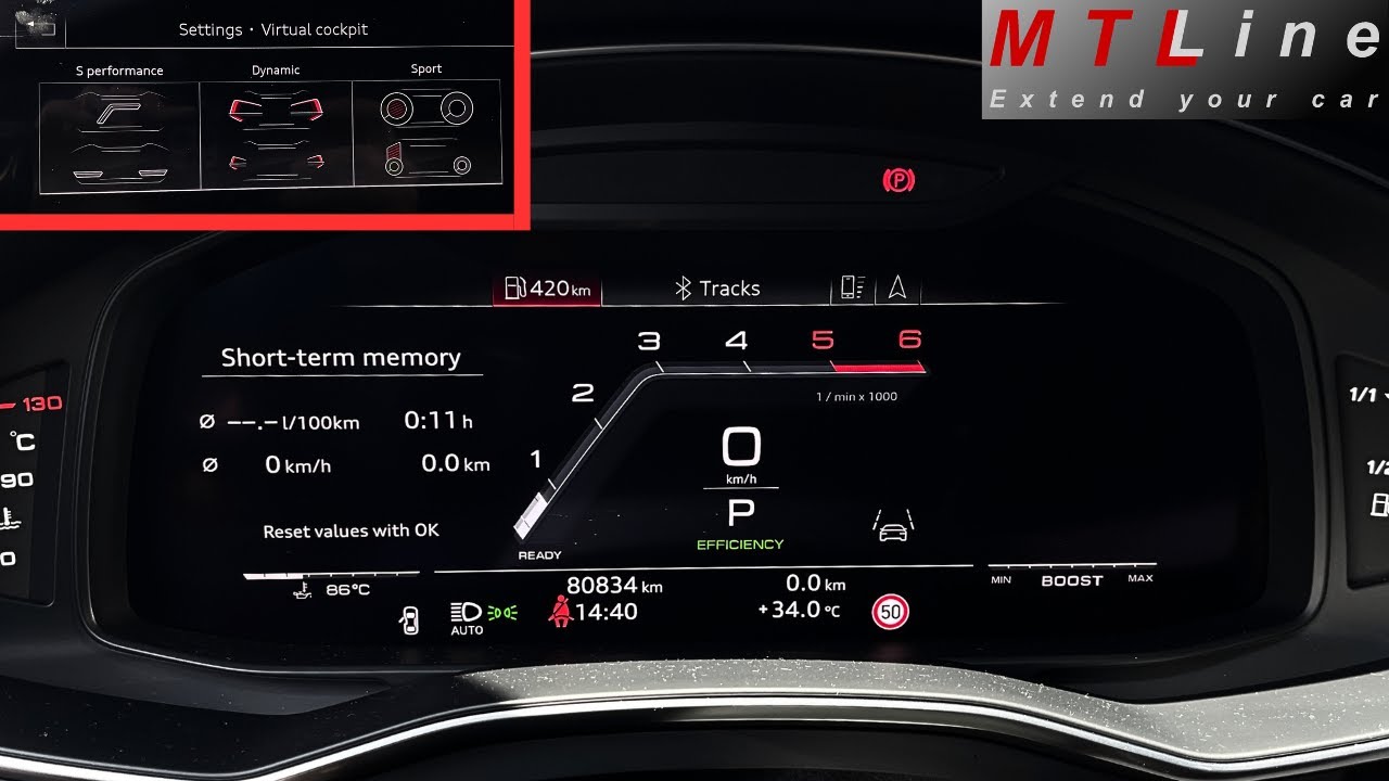 Audi A6, MY2019 &ndash; Sport layout activation on Virtual Cockpit &ndash; vključitev &scaron;portnega prikaza