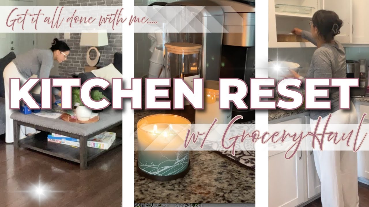 **Kitchen Reset w/ Grocery Haul 🧼🛒 | Restock, Clean & Reset the Vibes** I💖Cleaning
