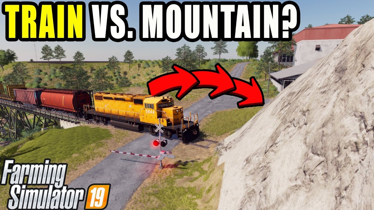TRAIN VS. MOUNTAIN | WILL IT STOP? | FARMING SIMULATOR 2019