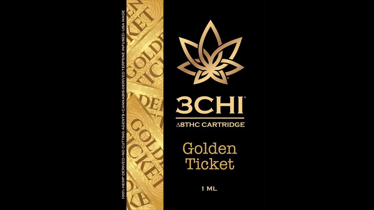 3 Chi Delta 8 Vape Cartridge - Golden Ticket