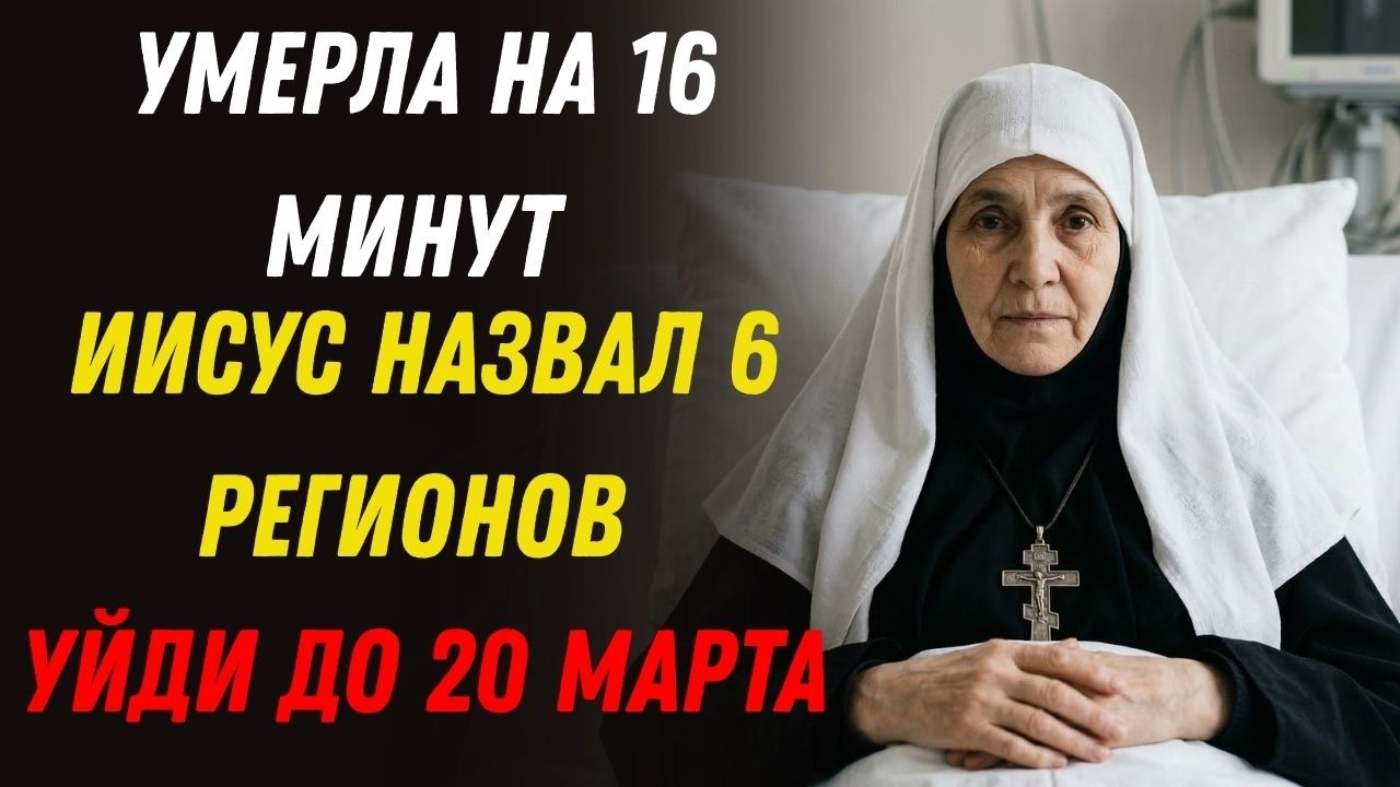 Монахиня умерла на 16 минут. Иисус назвал 6 регионов России: уйдите до 20 марта