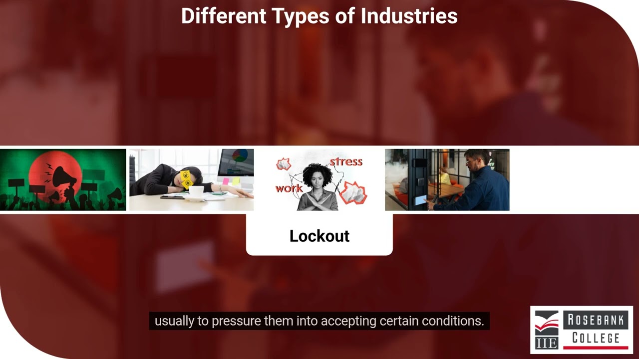 Differentiate between the different types of industrial action (LU8/LO7)