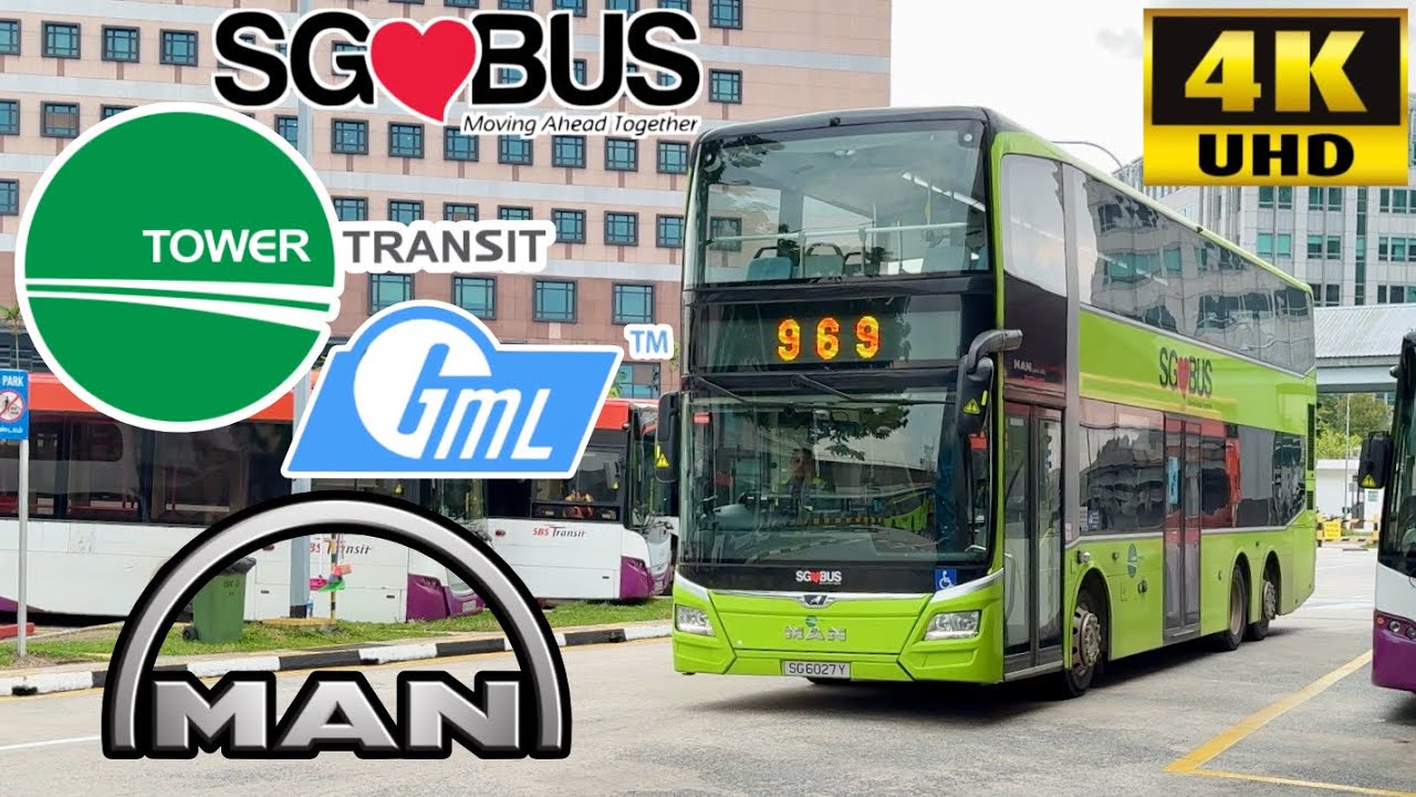 [Tower Transit Singapore: 969 Tampines 淡濱尼 to Woodlands 兀蘭 via Yishun] Gemilang MAN Lion's City A95