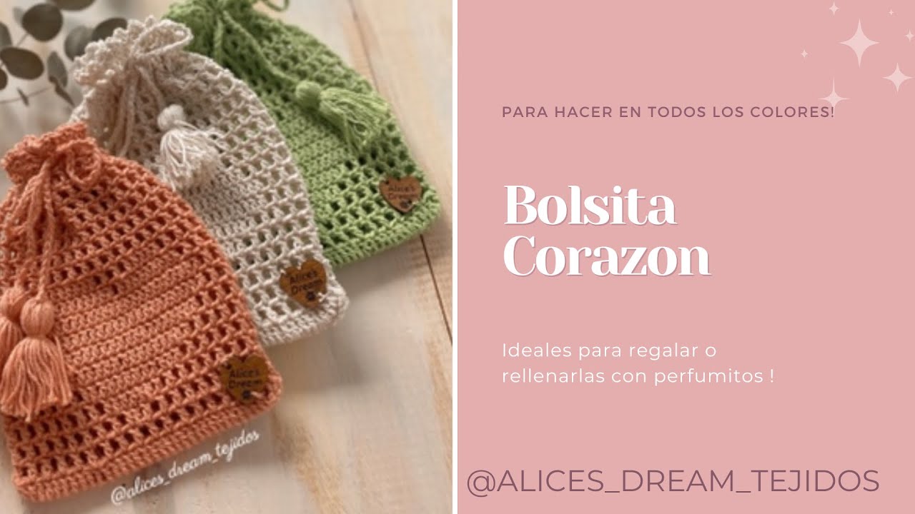Bolsita Corazón tejida a crochet