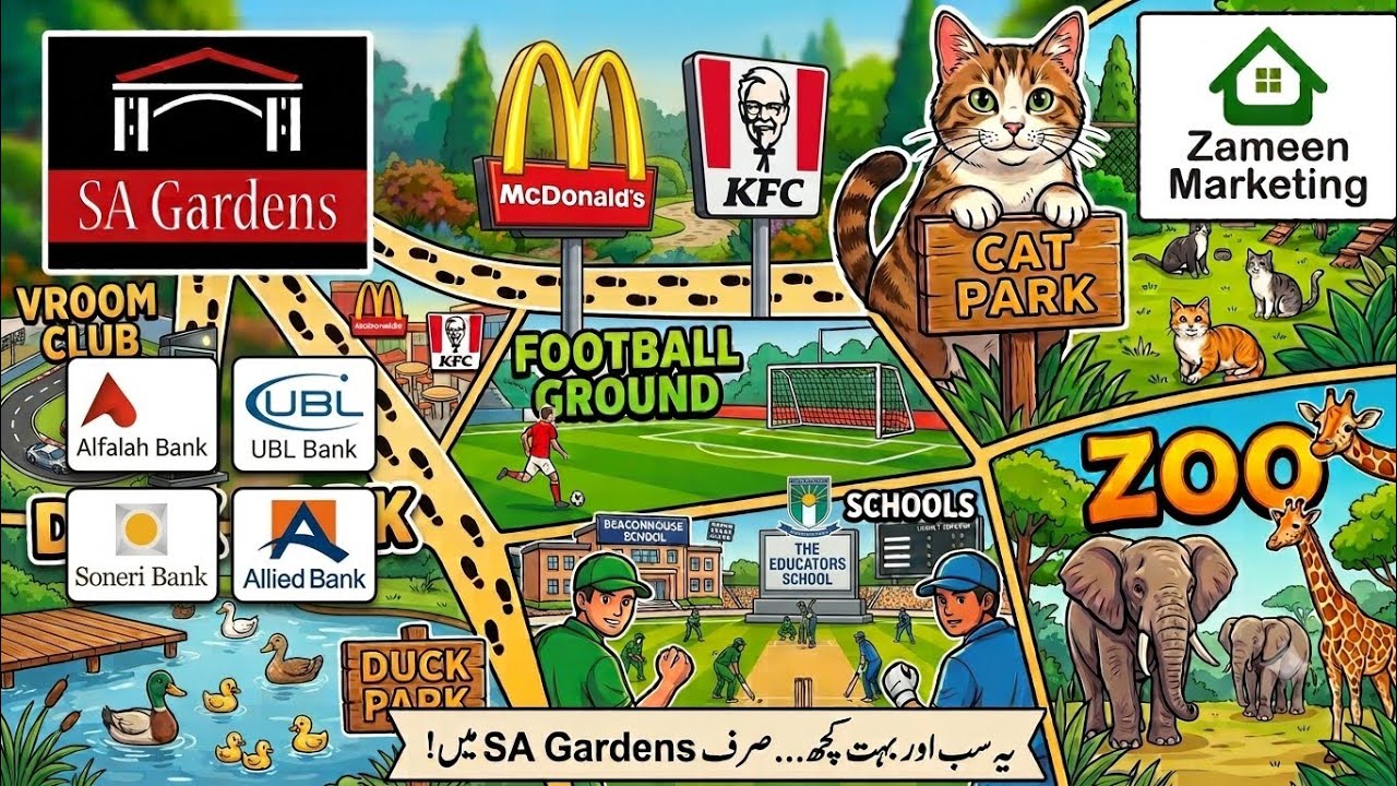 SA Garden Lahore Society Tour| All Amenities, Latest Development & Investment Guide Zameen Marketing